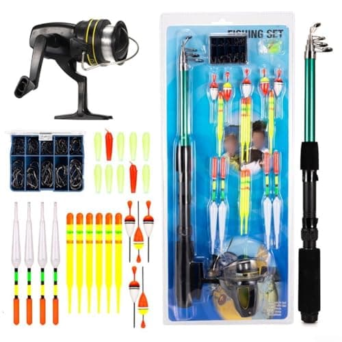 Vasiumic Telescopic Fishing Rod and Reel Combos Kit with Hooks Gear Set for Beginners Adults Travel Fishing Pole Equipment Starter Package Lightweight Collapsible Design