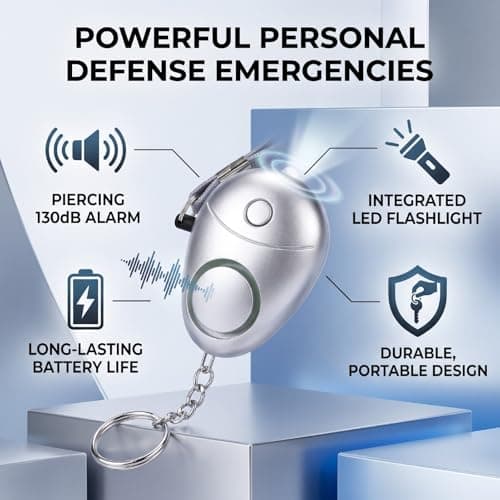 Tosuny Personal Security Alarm 130dB Emergency Self Defense (Silver) — view 2
