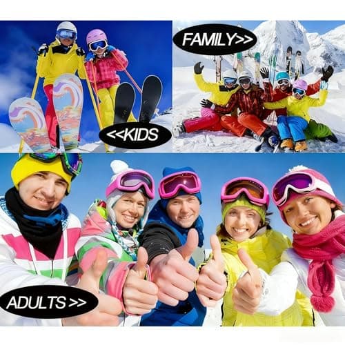 JIfengan Ski Goggles Snowboard Goggles - UV Adjustable Riding Offroad Protective Goggles, Cycling Motorcycle ATV Glasses For Youth Men Women Kids (Pink) — view 3