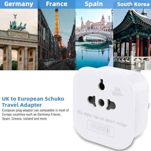 2Pack European to UK Plug Adaptor, US to UK Travel Plug Adapter — view 6