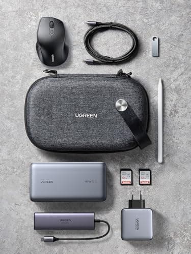 UGREEN Travel Accessories Tech Pouch Electronics Cable Organiser Bag Black — view 2