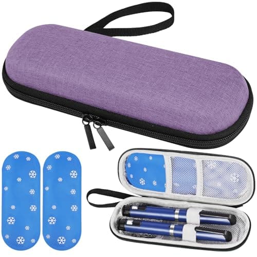 Fefod Insulin Cooler Travel Case, Medicine Cooler for Travel Insulin Case with 2 Ice Pack, Diabetic Supplies Insulin Pen Case, Diabetic Small Storage Travel Pack, Portable Insulin Travel Case