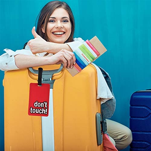Firtink 5 Pack Luggage Tags with Name ID Card, Secure Travel Suitcase Tags — view 5