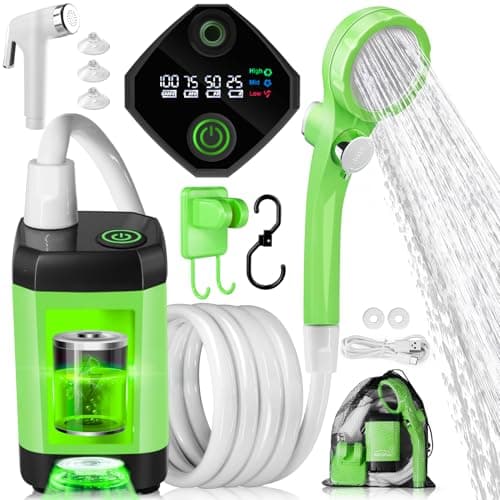 AUTOPkio Portable Camping Shower, Upgraded Rechargeable Outdoor Shower Pump