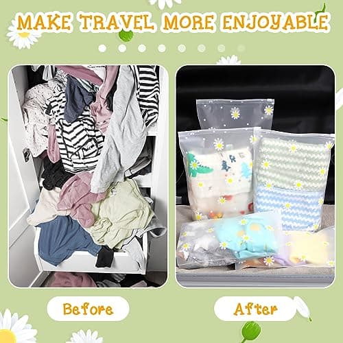 25 Pcs Reusable Ziplock Bags，20 x 25cm Plastic Hospital Bags Travel Clothes Storage Bags Clear Seal Bags Waterproof Luggage Organiser or Clothes, Shoes, Cosmetics — view 3