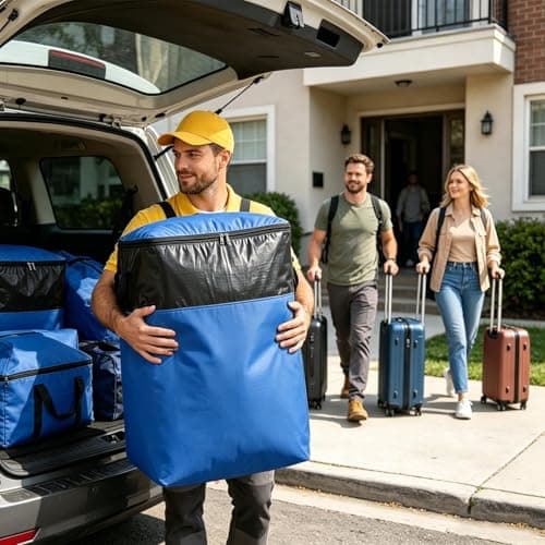 Large Moving Bags | 140L Packing Storage Tote - Large Clothes Storage Bags - for Camping Travel Closet Dormitory Bedroom Basement Apartment Laundry — view 2