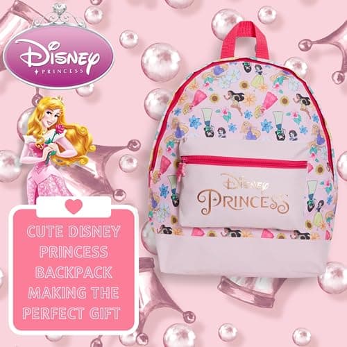 Disney Princess Backpack For Girls School Bag Large Premium Pink Rose Gold Travel Lunch Rucksack — view 2