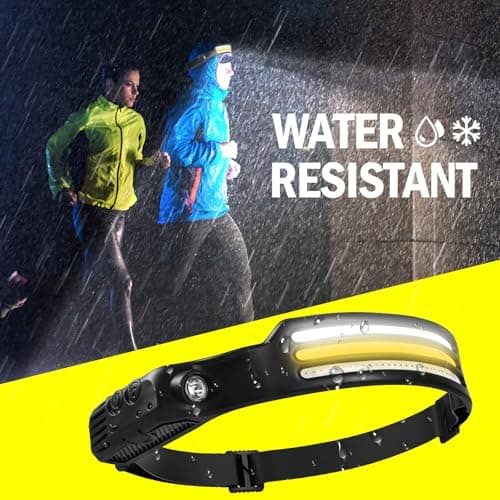 2PCS LED Head Torch, USB Headlamp Flashlight Rechargeable 2 COB 230°Wide Beam Headlight with Motion Sensor Bright 5 Modes Lightweight Waterproof Head Lamp for Outdoor Running, Camping Hiking — view 6