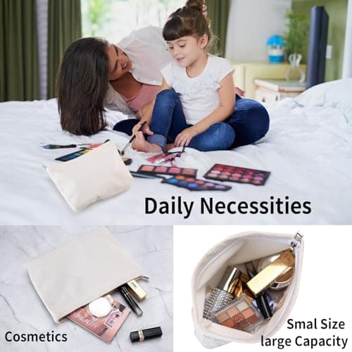 4 Pcs Cosmetic Bags for Women, Small Travel Makeup Bag for Handbag Purse, Tolletry Make Up Bags with Zipper, Corduroy Makeup Pouch for Traveling Essential, 10.24 x7.48 x2.17 — view 6