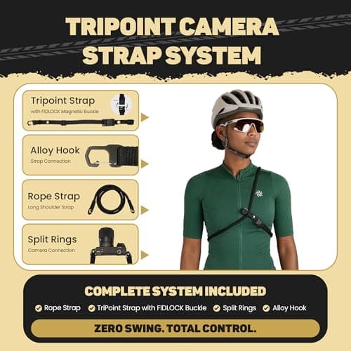 Lumiere & Co. Cycling Magnetic 3-Point Camera Strap, Quick-Release Magnetic Clip (Black, Medium) — view 3