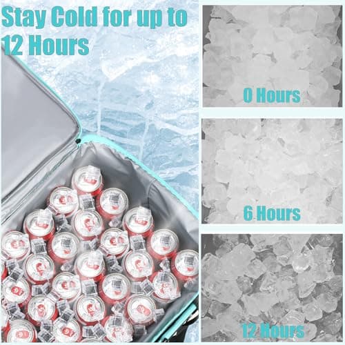 INSMEER Cool Bag Large 55L/90 Cans, XXL Insulated Cooler Bag Leakproof, Thermal Picnic Bag with Adjustable Padded Strap&Bottle Opener, Foldable Soft Cool Bags for Camping,Beach,Family Trip,Shopping — view 3