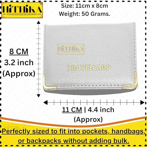 HITHIKA - New Leather Oyster Travel Card Bus Pass Holder Wallet Rail Card Cover CASE (White) — view 2