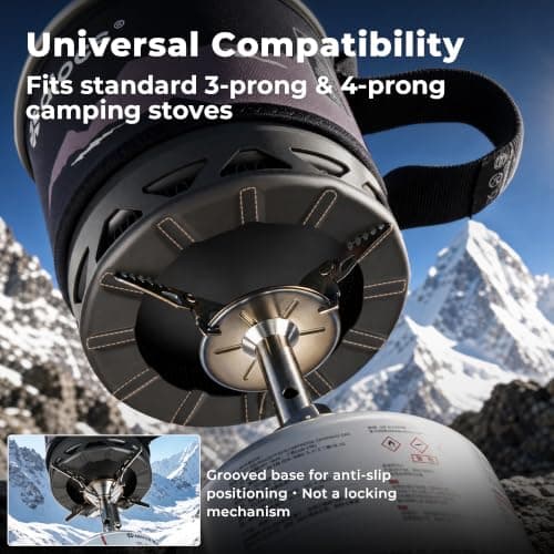ALOCS 1L (1-Quart) Ultralight Backpacking Camping Pot with Heat Exchanger — view 3