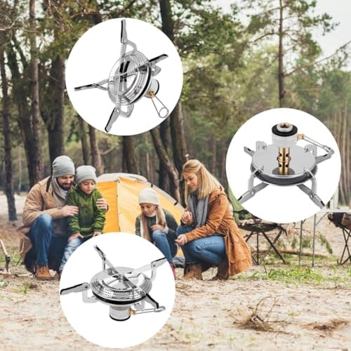 VGEBY1 Portable Mini Camping Stove, Folding Gas Burner for Picnic Hiking Camping, Windproof Cooker with Carrying Bag — view 6