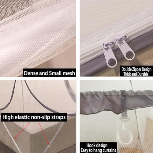Pop Up Mosquito Net for Bed with Net Bottom, Suit for Double Bed — view 6