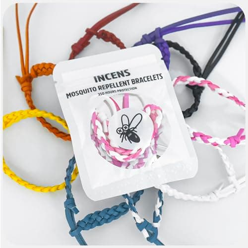 INCENS Mosquito Repellent Bracelet 10 Pack, Adjustable Leather Deet-Free Natural Insect Mosquito Bands for Adults & Kids, Individually Wrapped Band，350 Hour Insect Bug Repellent Protection. — view 5