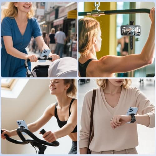 EEEKit Magnetic Gym Phone Holder: Indoor Bike Handlebar Holder Phone Mount — view 6
