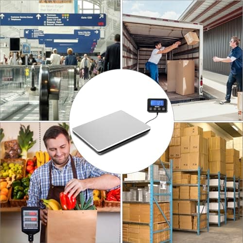 QWORK® Postage Scale 440 lbs / 200 kg, parcel scales, heavy duty scales, Batteries not included, for Business,Luggage,Office — view 5