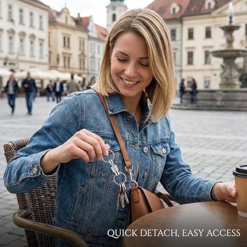Tniytru 3 Pcs Quick Release Keyring, Quick Release Key Ring Set with Swivel, Key Holder Keyring for Keys, Car Fobs & Accessories — view 5