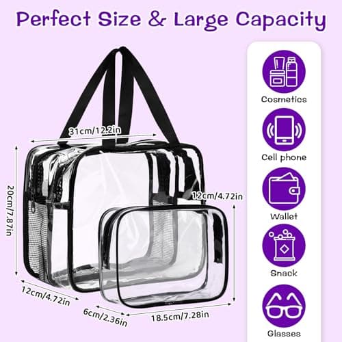 GYOYEDE 2 Pack Clear Toiletry Bags,Large Toiletry Bag Thickened PVC Toiletry Bag for Women and Men,Waterproof Cosmetic Bags with Handle,Transparent Travel Toiletries Bag for Business,Camping, Travel — view 2