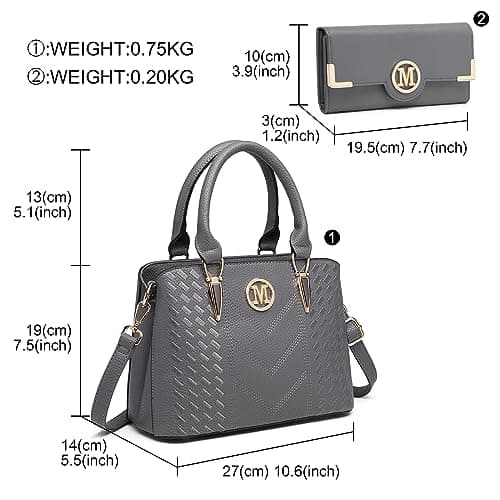 Miss Lulu Handbag for Women with Purse, PU Leather Top Handle Shoulder Bag — view 5