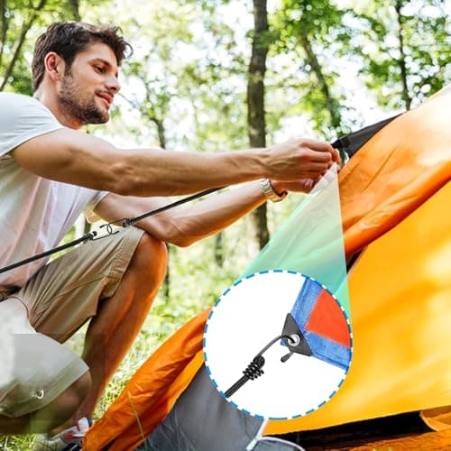 4PCS Bungee Cord With Hooks, 60cm/23.62" Heavy Duty Elastic Bungee Straps, 8mm Industrial Grade Bungee Rope Weatherproof for Outdoor Camping Gardening Hiking Securing Tarp Luggage Tent Bike — view 2