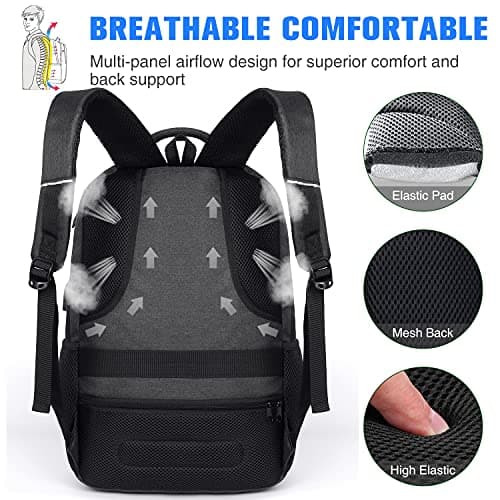 School Backpack Boys / Girls / Teenagers, Backpack School, Laptop Backpack for Men / Women, Daypacks Business Backpack with USB, Charcoal, 15,6 Zoll, Rucksack — view 2