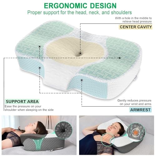 Elviros Adjustable Height Cervical Neck Pillow for Neck and Shoulder Relief — view 3