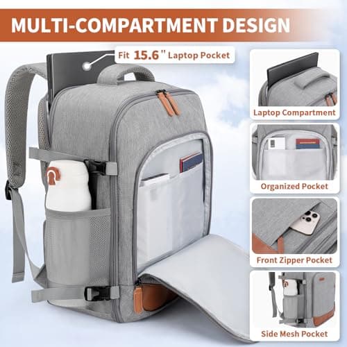 ZOMFELT for New Ryanair Cabin Bags 40x30x20 Underseat, 24L Travel Backpack — view 5