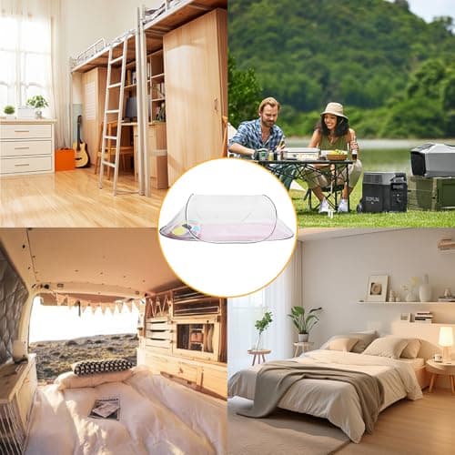 Mosquito Net Foldable Travel Tent Single Bed Foldable Travel Mosquito Net Easy to Stow Easy to Installfor Family Kindergarten Travelling Camping (200 x 80 x 56 cm) — view 3