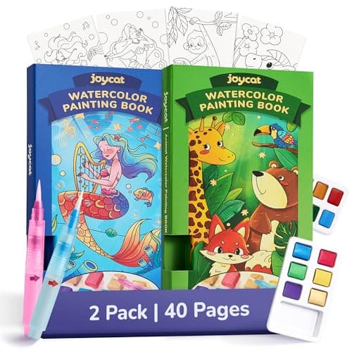 JoyCat 2 Pack Pocket Paint with Water Coloring Books for Kids