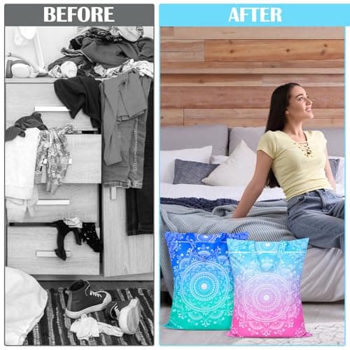 2 Pcs Large Travel Laundry Bags - Waterproof with Handle, Washable Dirty Clothes Bags for Travel, Wet & Dry Bag, Bathing Suit, Workout, Gym Clothes, Swimming Pool, College Dorm — view 6