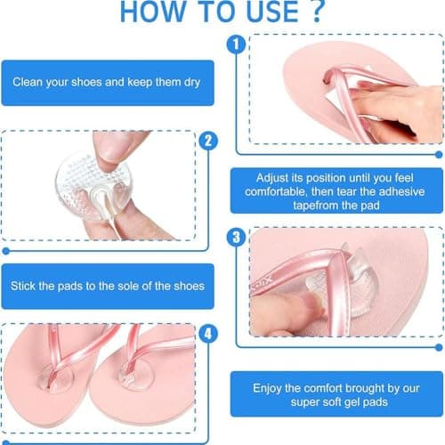 2 Pairs Silicone Thong Sandal Toe Protectors, Flip Flop Toe Post Protectors, Comfortable Cushion Pads for Sandals&Shoe, for Woman & Man, Soft Material, Invisible, for Foot Protection, Easy to Use — view 6