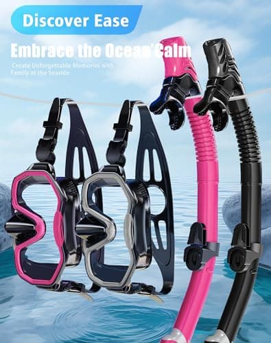 Lealinga Snorkel Set Adults 2Pack, Panoramic View Snorkel Mask — view 6