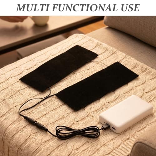 ULTECHNOVO 2 Sets USB Heated Carbon Fiber Heating Pads, Portable Electric 5v Heating Elements for Insoles and Jackets, Waterproof Fabric Hand and Foot Warmers, for Travel and Camping — view 3