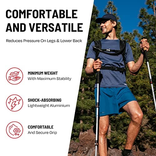 ATACAMA Walking Poles Women - Lightweight Aluminium Carbon Hiking Sticks Men Cork Handle - Adjustable Telescopic Hiking Poles - Folding Trekking Poles - Nordic Walking Poles Men - Hiking Accessories — view 6