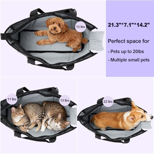 Ownpets XL Pet Carrier Handbag,Black, Up to 20lbs — view 2