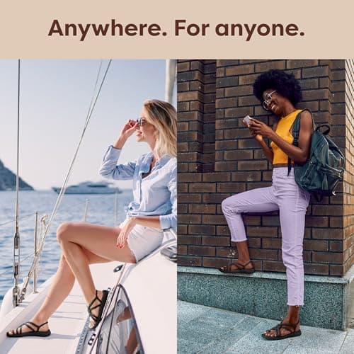 Plaka Explore Walking and Hiking Sandals for Women | Comfortable Summer Sandal with Arch Support | Waterproof Comfy Sandals for Travel, Beach or Poolside, Pure Black, 8.5-9 — view 3