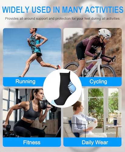 8 Pairs Compression Socks for Men & Women Plantar Fasciitis Ankle Socks for Arch Support Compression Foot Socks for Swelling Sports Cycling Walking Hiking Climbing Flight Travel — view 6