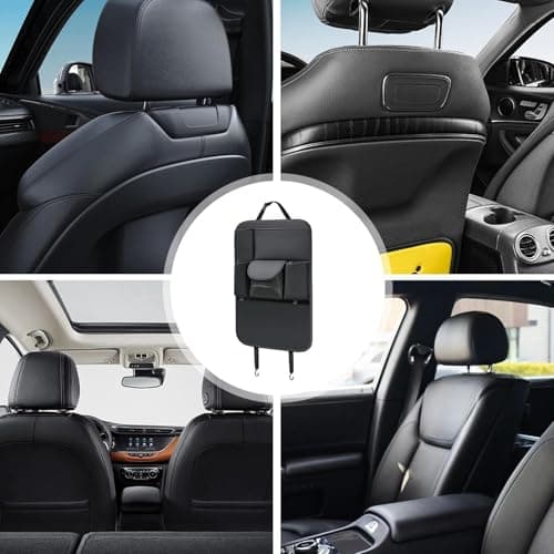 Tktouci Backseat Car Organizer Multi-pocket PU Leather Automotive Holder — view 4