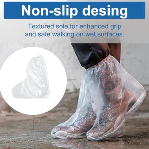 10 Pcs Waterproof Shoe Covers,Shoe Covers Disposable,Non-Slip And Waterproof,Transparent Plastic Shoes Covers,Tear-Resistant,Effectively Protects Shoes From Getting Wet,Suitable For Rainy Days;Unisex — view 5
