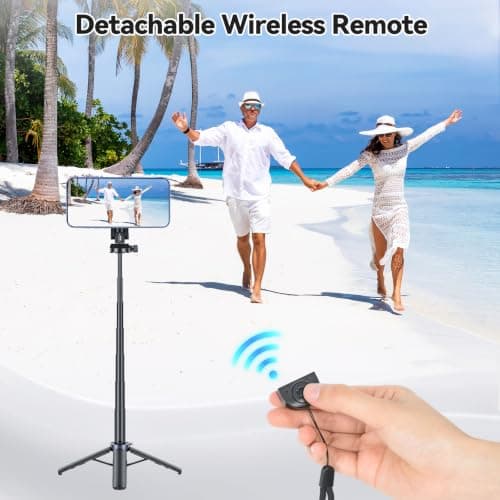 UTEBIT Mini Magnetic Selfie Stick Tripod, Extendable Selfie Stick with Wireless Remote & Handy Capgrip Aluminium Phone Tripod Stand with Horizontal Shooting for iPhone 17 16 15, Android Phones — view 5