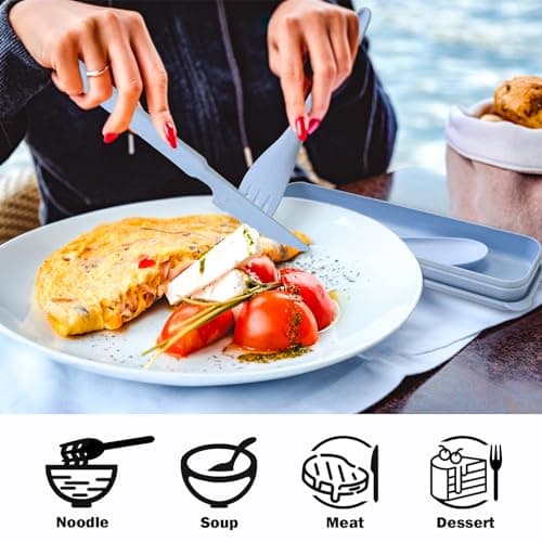 4Pcs Plastic Travel Cutlery Set, Utensil Set for Camping Lunch Box — view 4