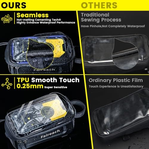 Waterproof Bike Frame Bag With Phone Holder, Handlebar Phone Mount For 6.9" — view 4