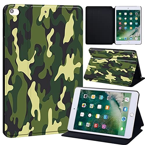 Camouflage Printed FINDING CASE Fit Apple iPad Mini 4/5 Tablet - Printed PU Flip Leather Smart Lightweight Shell Stand Cover Case for iPad Mini 4 Mini 5 (army camouflage)