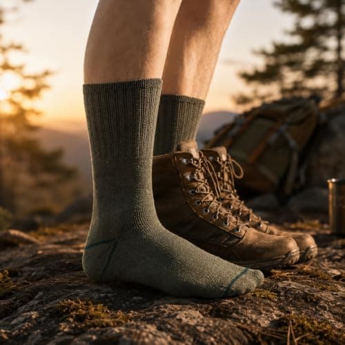 JEANTRADER'S Men's Military Army Boot Socks, 6 Pairs, Thermal Combat Green Outdoor Work Socks, Loose Top Cushioned Comfort, Hiking & Tactical Socks, UK Size 6-11 — view 3