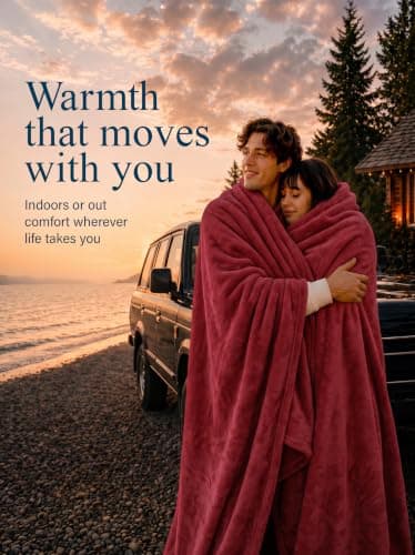 Utopia Bedding Ultra Soft Fleece Double Blanket (150x200cm- Burgundy) — view 4