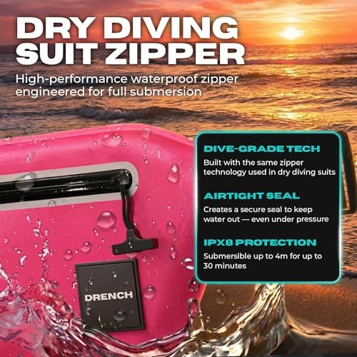 Drench 100% Waterproof Pink Bum Bag & Phone Pouch Set | Stylish Waterproof Waist Bag for Beach Holidays, Girls Trips & Travel | Waterproof Phone & Essentials Pouch for Pool Days & Cruises — view 6