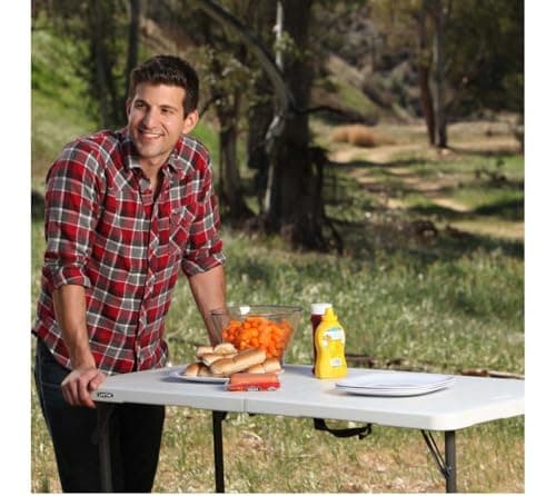 LIFETIME Height Adjustable Craft Camping and Utility Folding Table — view 2