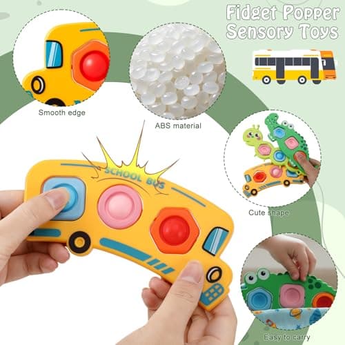 3 Packs Fidget Popper Sensory Toys, Cute Animal Push Bubble Toys for 1-3 Y — view 3